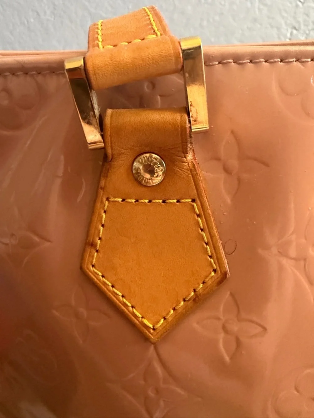 Louis Vuitton Vernis Houston Tote Bag Monogram Rose Pink Patent Leather⁠